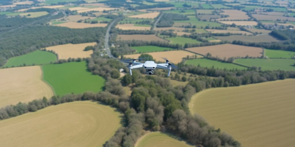 Vue aérienne de la région de Le Blanc avec un drone.