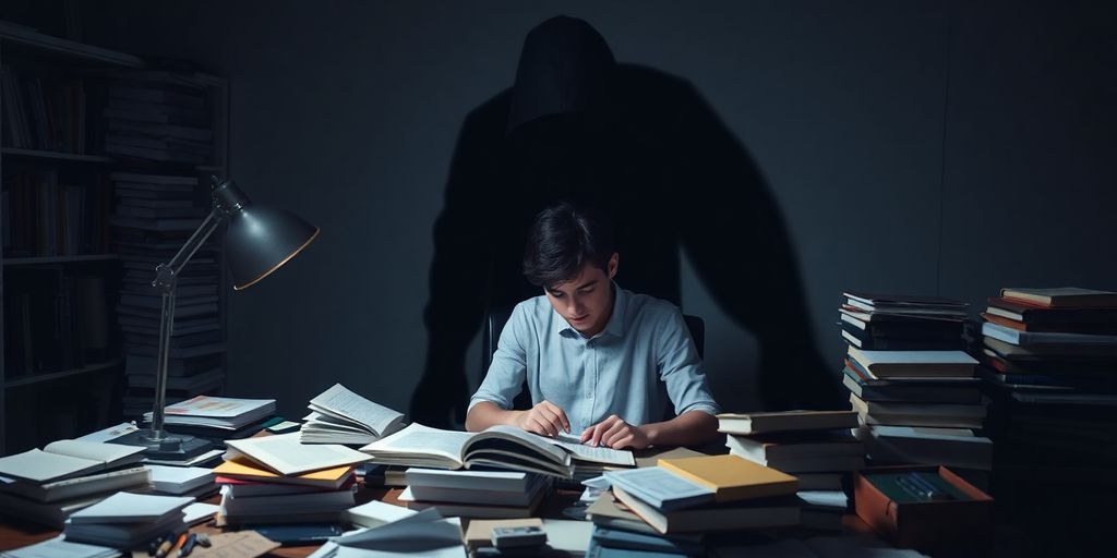 Student overwhelmed by study pressure and toxic motivation.