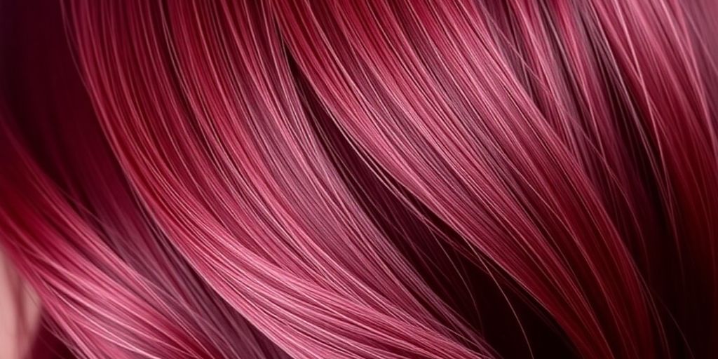 Close-up of vibrant 99J burgundy-red hair color.