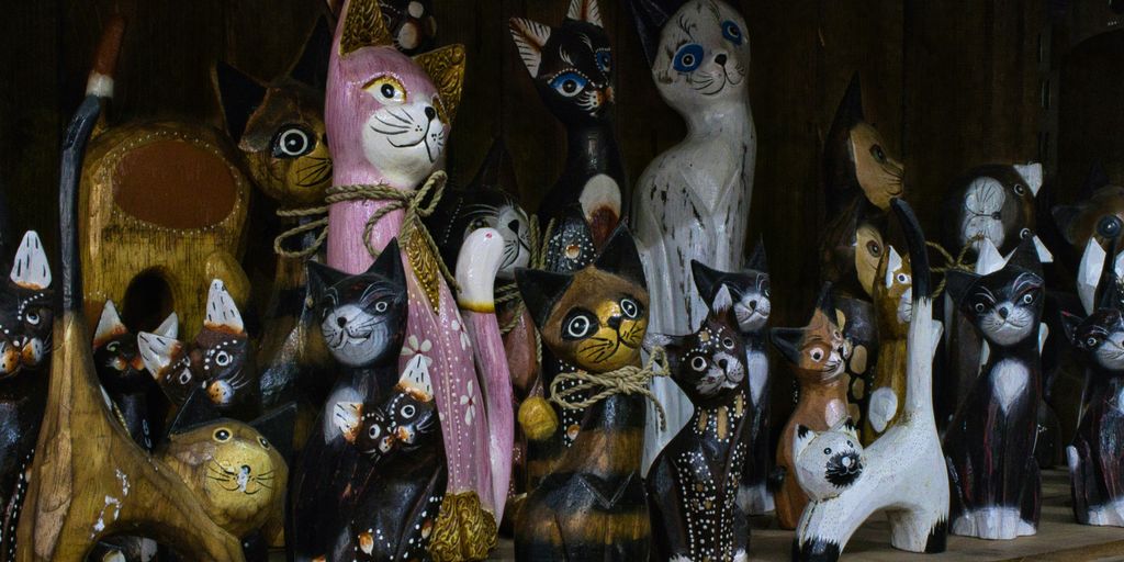 a group of statues
