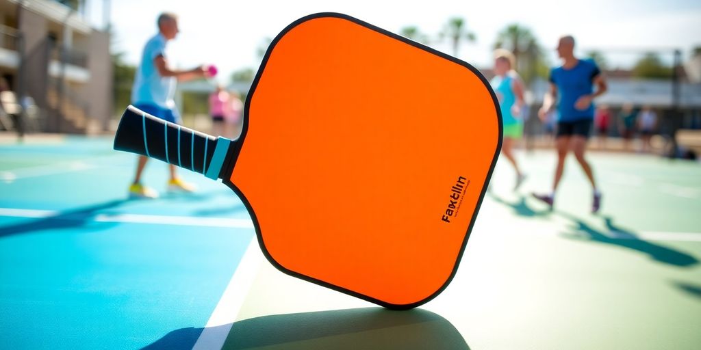 Franklin Sports Pro Pickleball Paddle on a court.