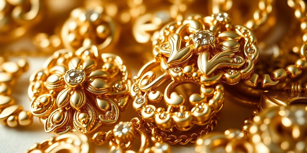 Bijoux en or jaune avec des détails raffinés.