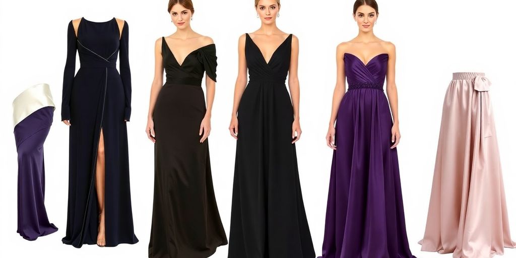 Elegant formal wedding guest dresses.
