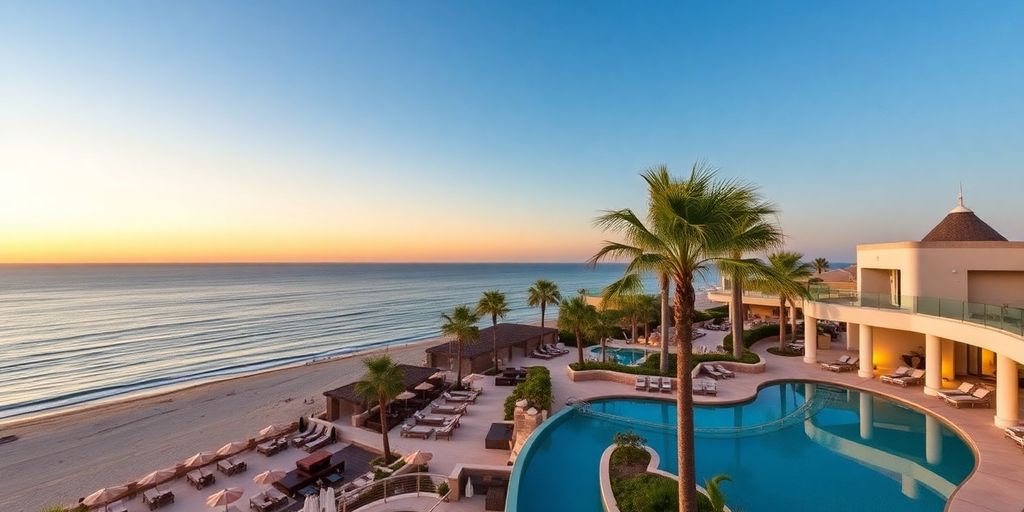 Infinity pool and ocean view at The Cape hotel.