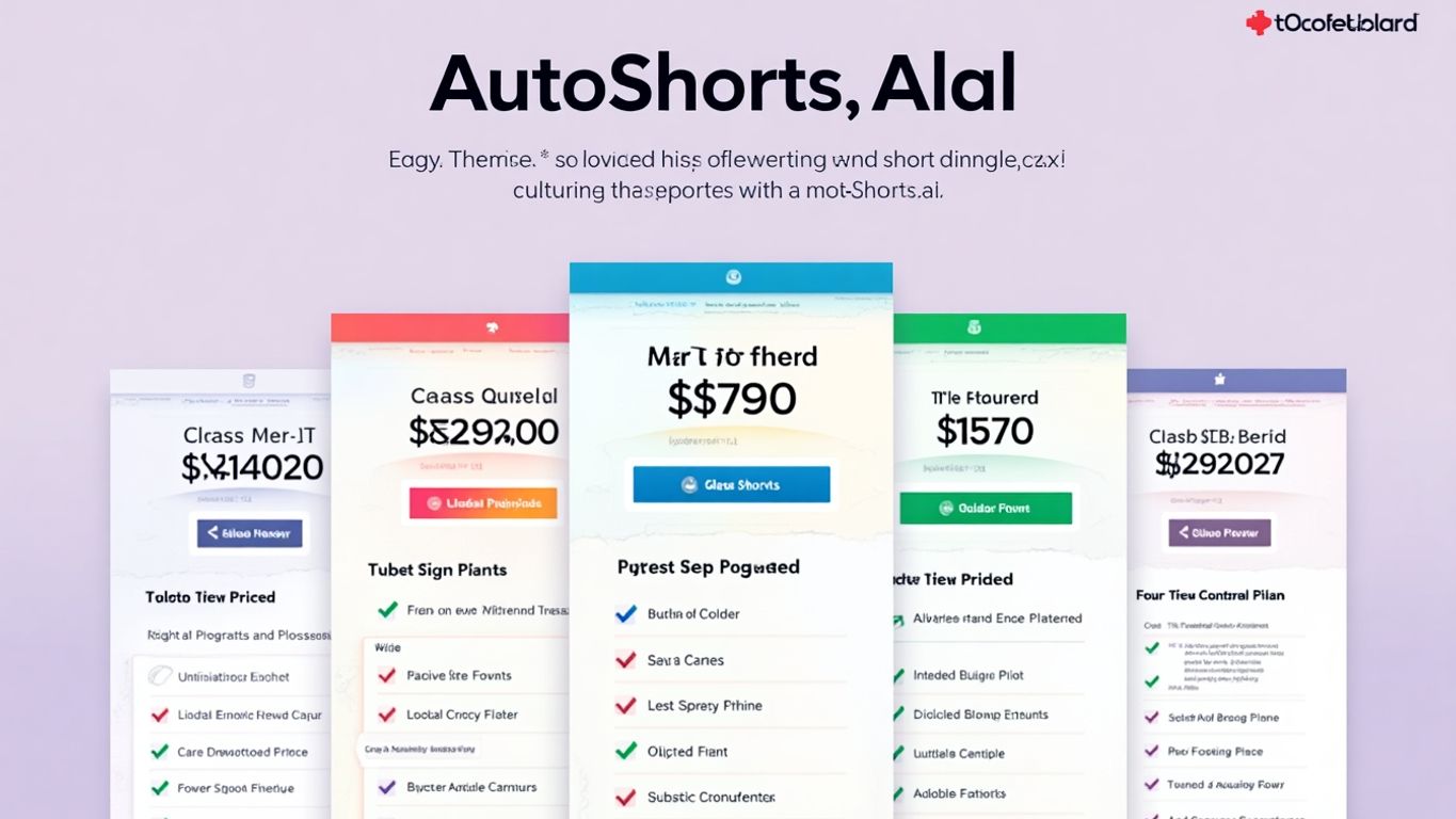 Colorful thumbnail of AutoShorts.ai pricing options.