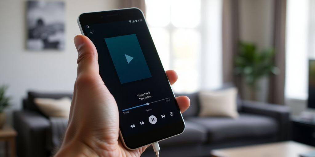 A close-up of a hand holding a smartphone.