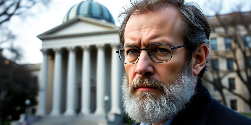 Jewish professor at Columbia University looking serious.