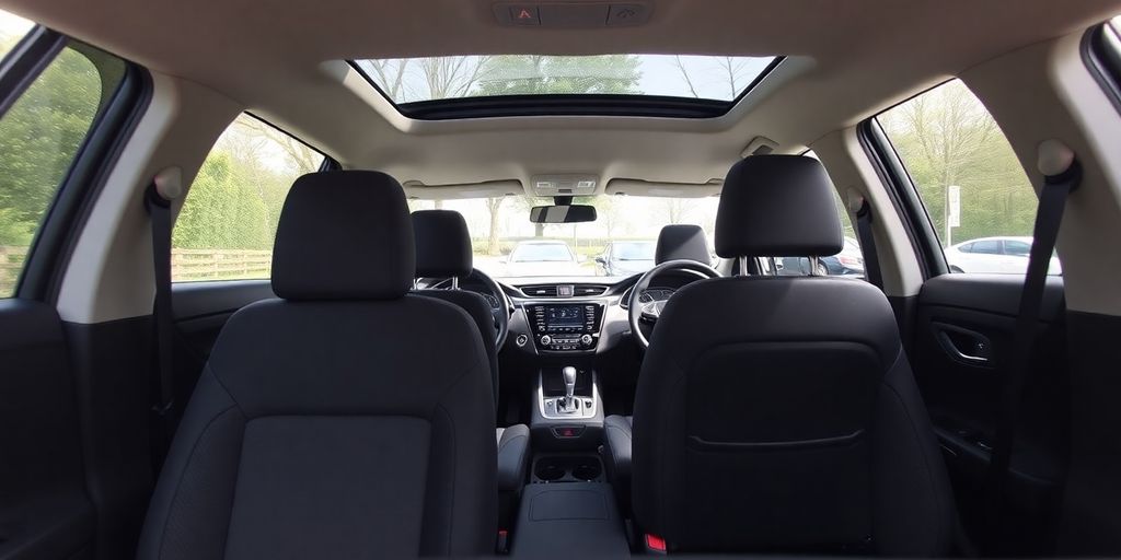 2021 Nissan Rogue Sport S interior view with spacious features.