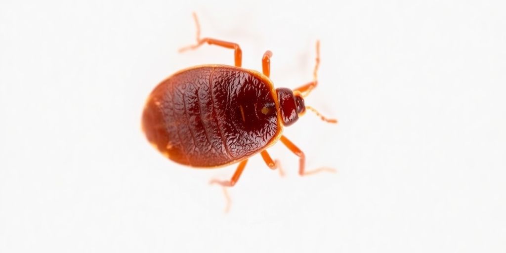 Plosnita de pat, insecta realista pe fundal neutru.