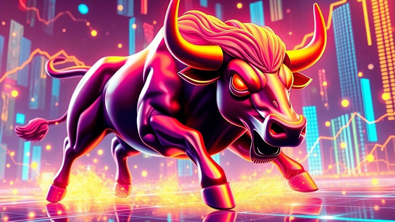 3D illustration of a bull with a sleek, futuristic interface.
