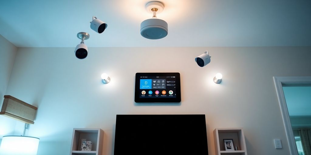 Smart home devices integrated for security and convenience.