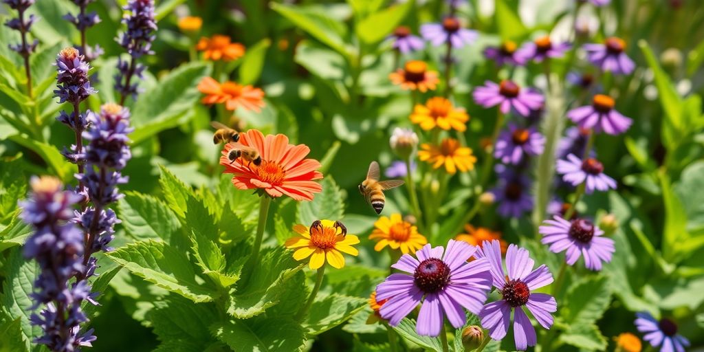 Bienen und Blumen auf insektenfreundlichem Balkon
