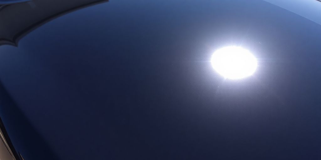 Shiny car with clear coat protection.