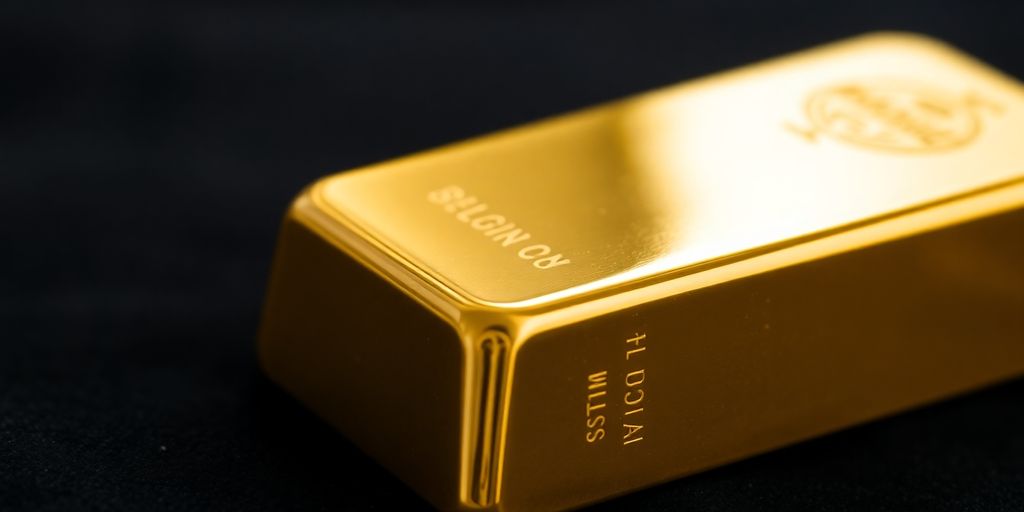 Lingot d'or sur fond sombre en velours.