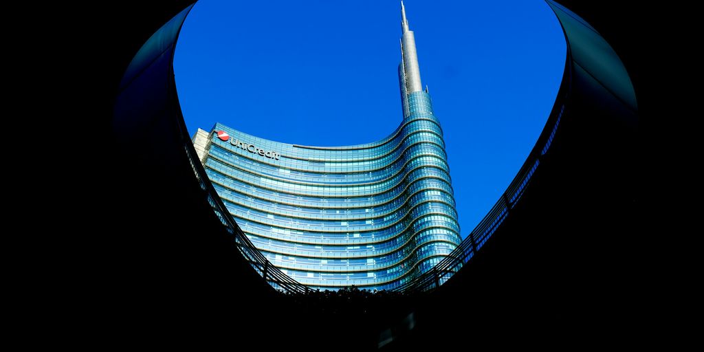 architectural photography of gray and blue concrete building