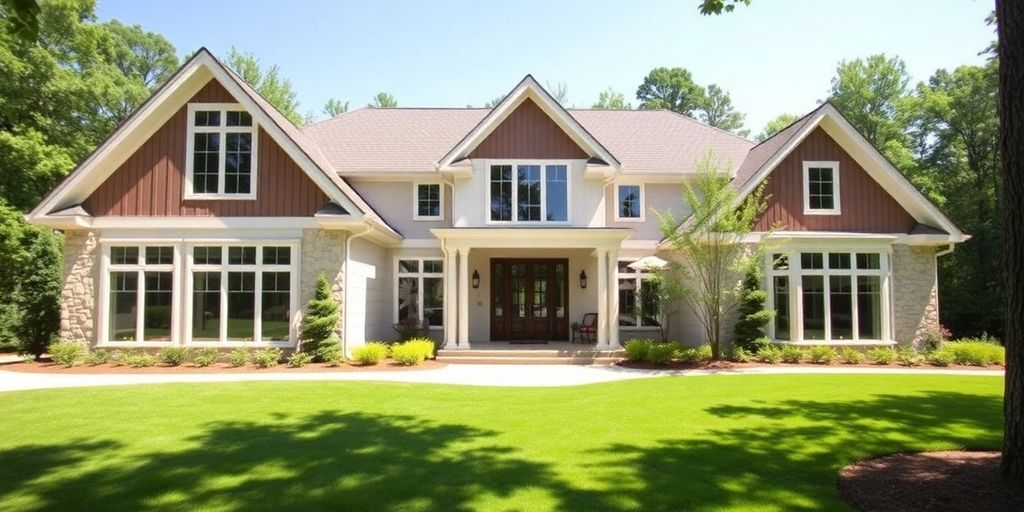 Modern custom home exterior in Peachtree City.