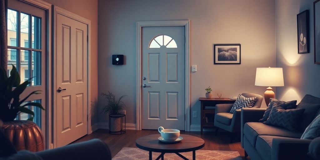 Imagem de uma sala segura com dispositivos de segurança.