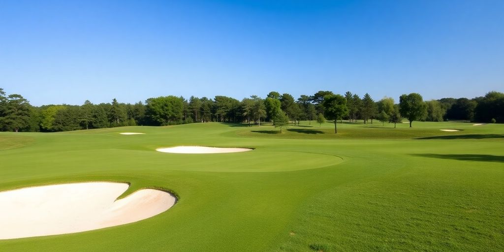 Pinehurst No. 2 golf course with sand traps and fairways.