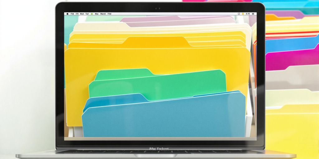Organized folders on a Mac desktop for efficient file management.
