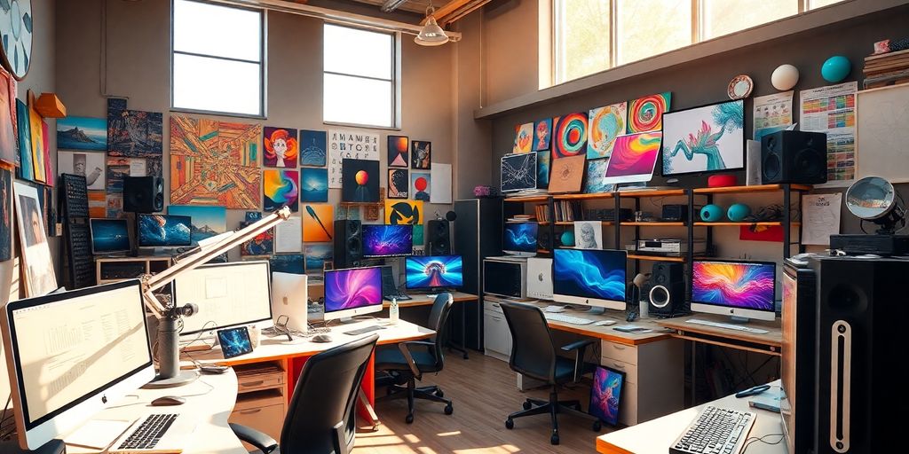 Diverse projects and creative tools.