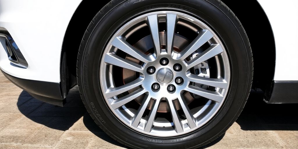 Glanzende velg met coatings, vrij van vuil en stof.