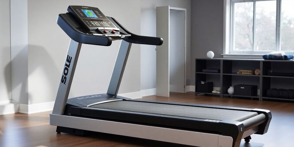 Sole F80 treadmill in a modern gym setting.