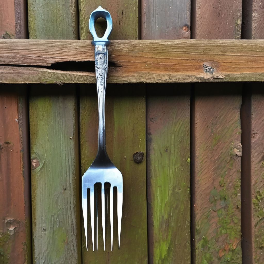 garden fork in a British garden shed