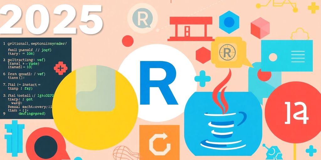 Ilustração de linguagens de programação para IA.