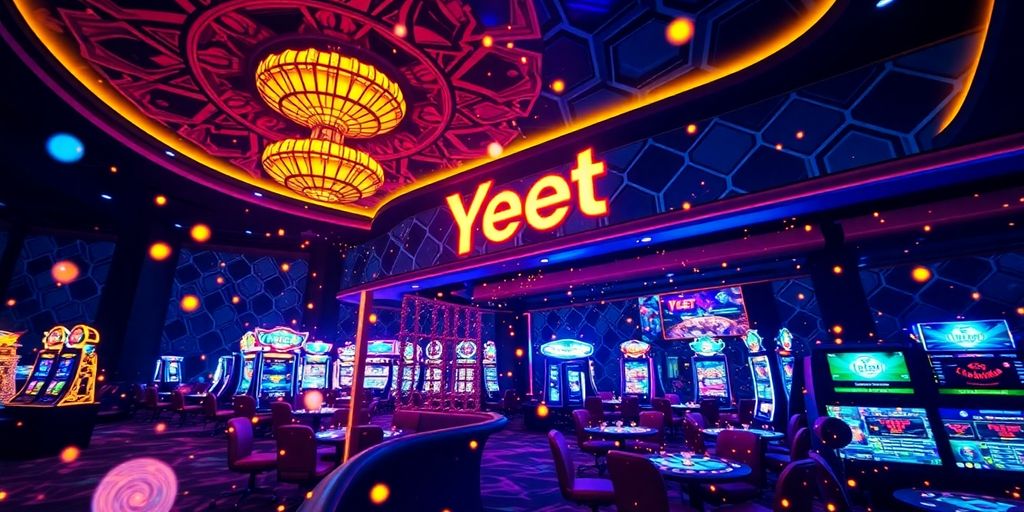 Yeet Casino logo with vibrant, dynamic graphics.