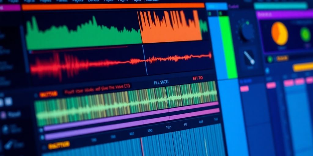 FL Studio Fruity Slicer interface with colorful waveforms.