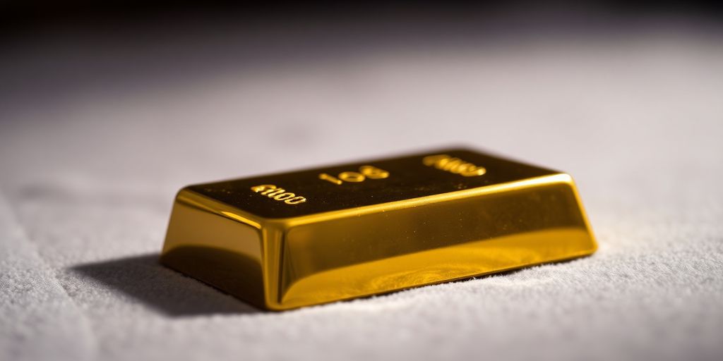 Lingot d'or sur un tissu en velours.