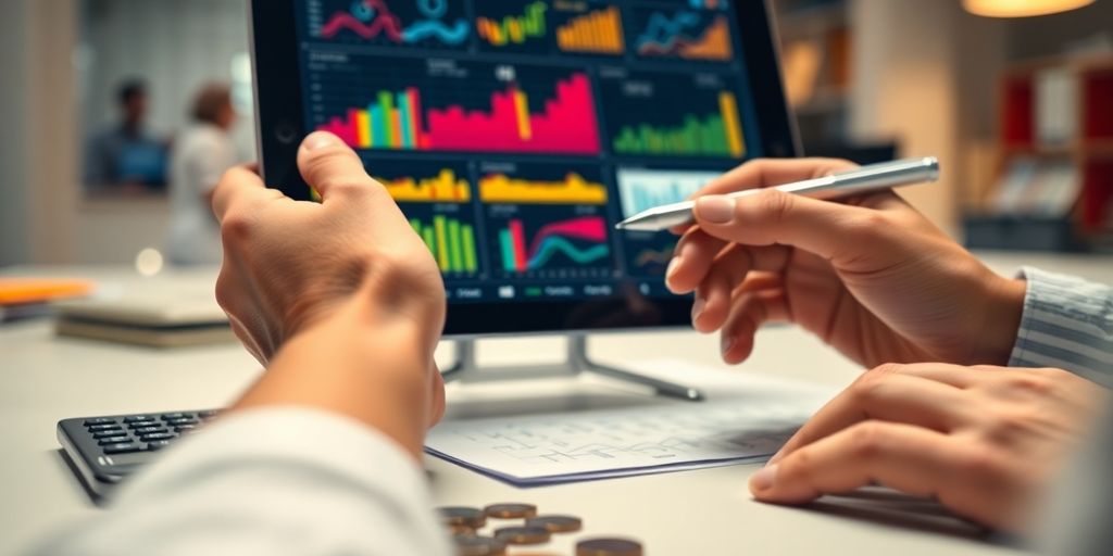 Person reviewing financial documents