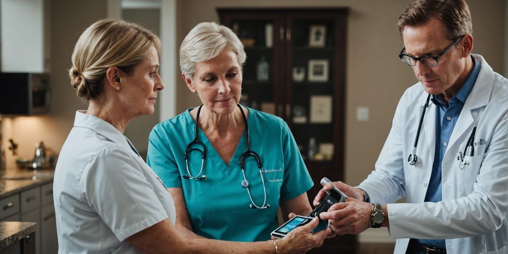 Healthcare professional using vascular device