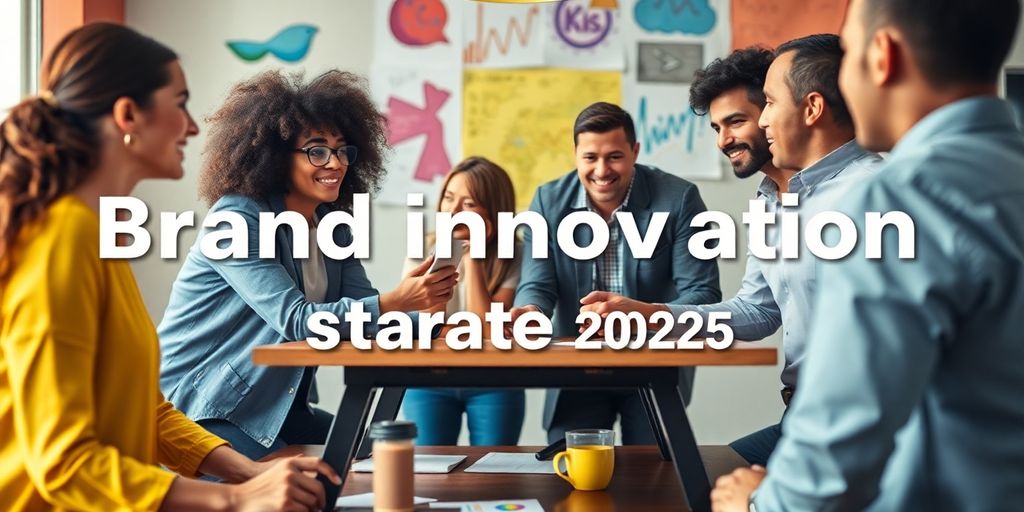 Creative team brainstorming innovative brand strategies for 2025.