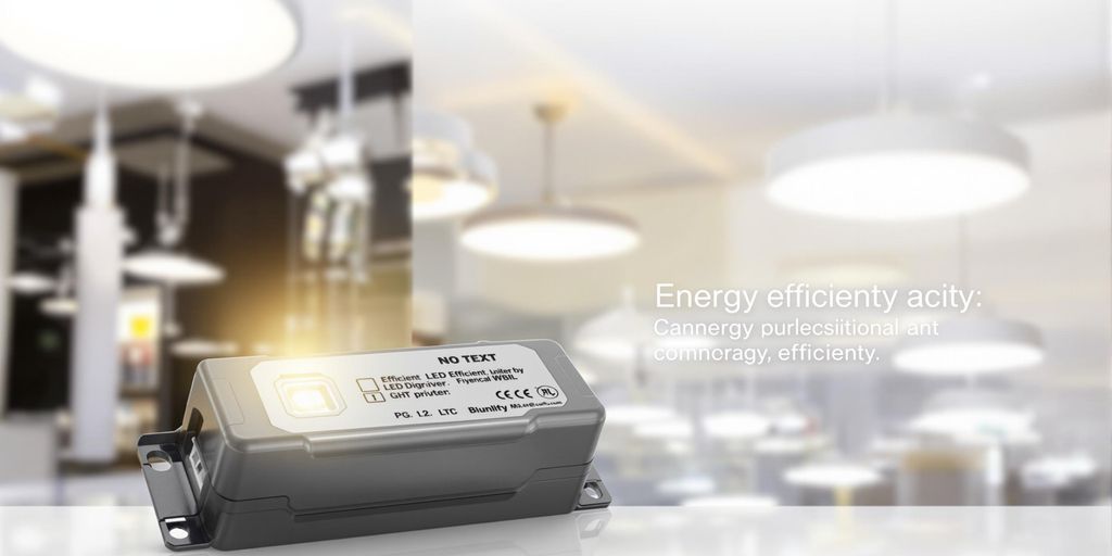 LED driver with illuminated fixtures in a modern setting.