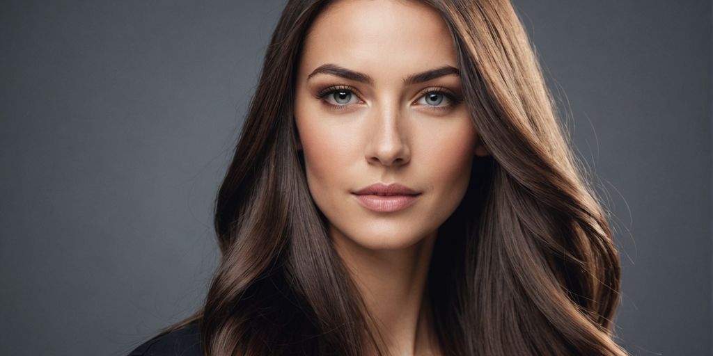 Woman with long, shiny, healthy hair