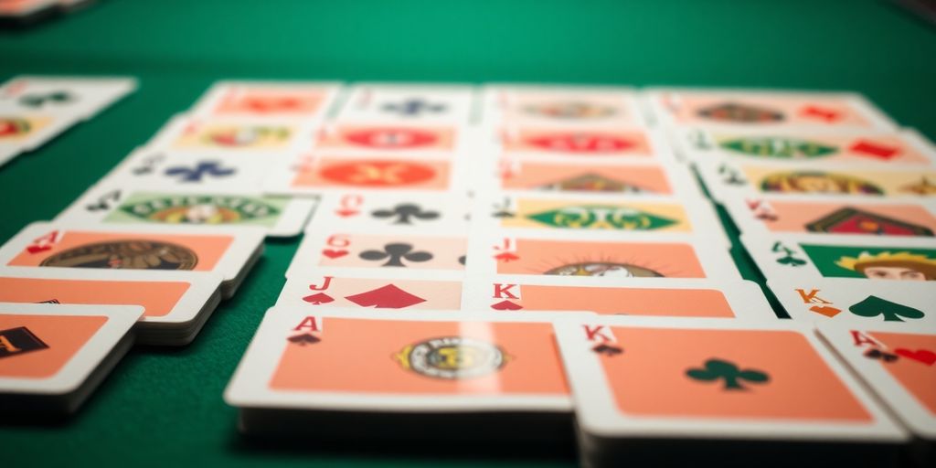 Poker hands arranged in Chinese Poker.
