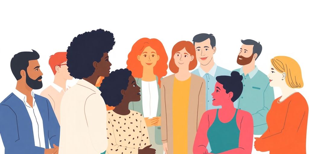 Illustrasjon av mennesker som diskuterer uføreforsikring.