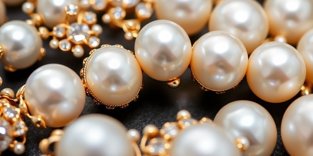 Bijoux élégants avec des perles brillantes et raffinées.
