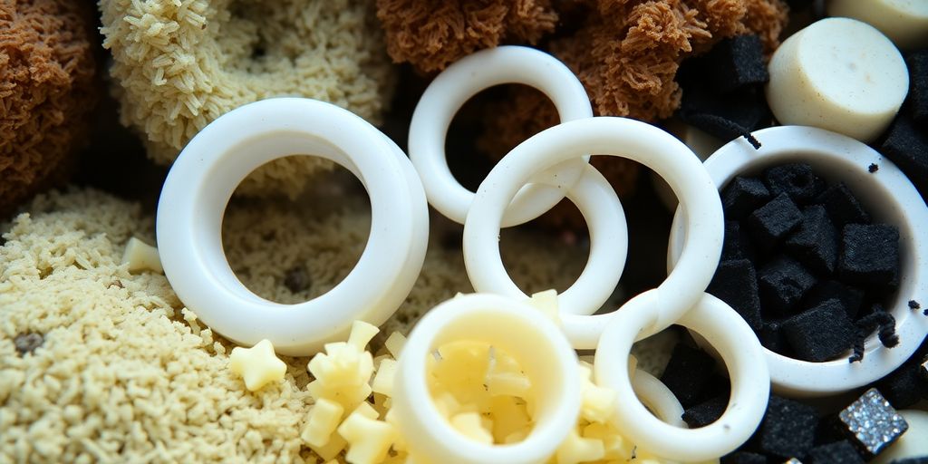 Various biological filter media for aquariums.