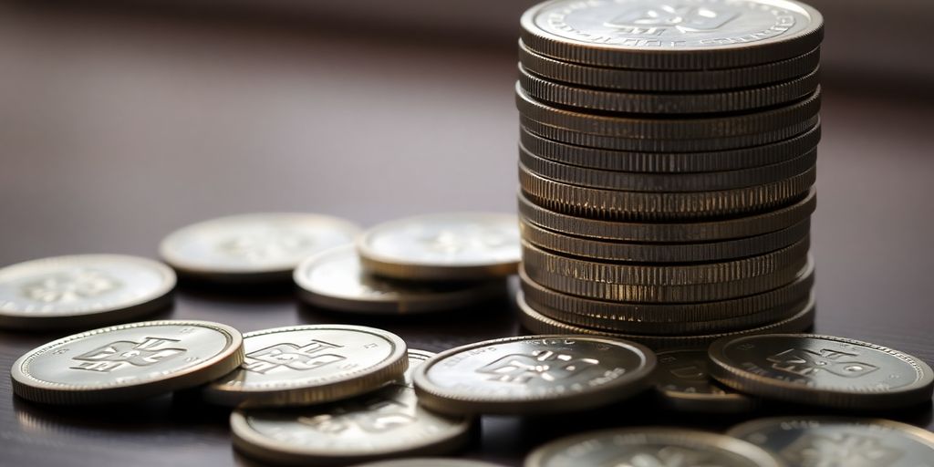 Pièces d'argent sur table