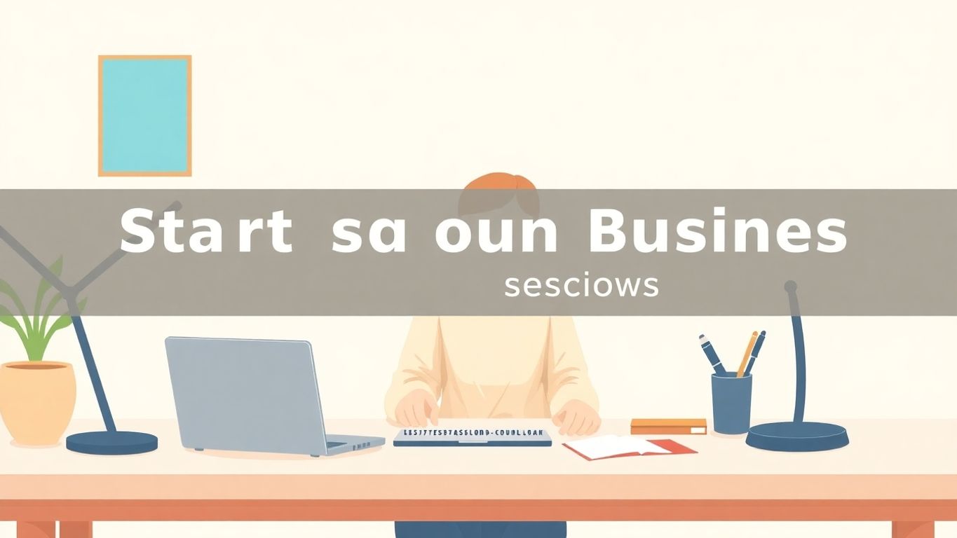 Person som starter enkeltmannsforetak ved skrivebord.