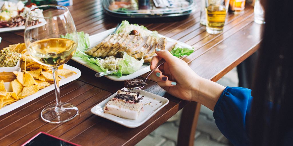 swimmer healthy meal and junk food contrast