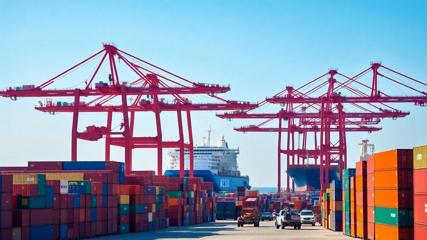 Shipping container port activity