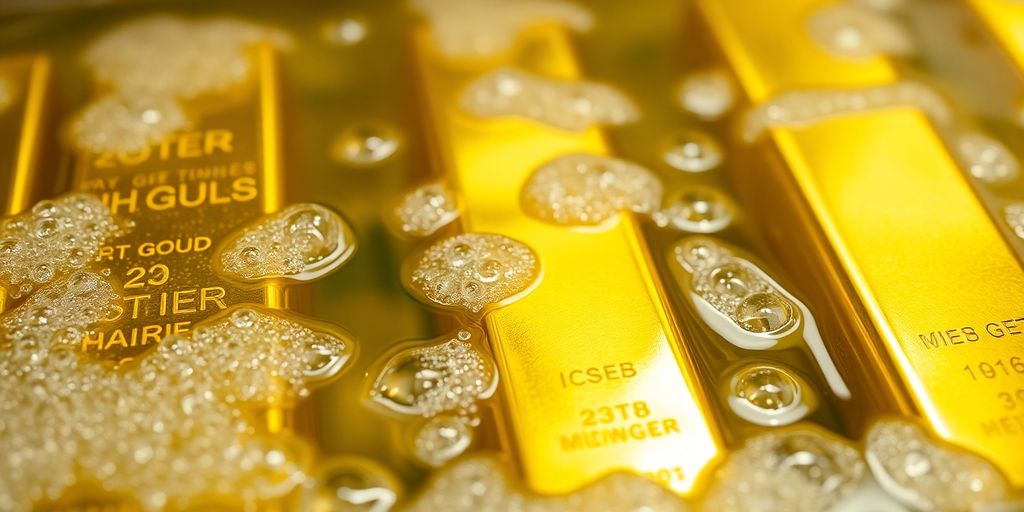 Électrolyse de l'or pour la purification.
