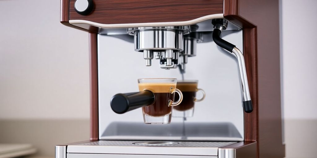 Lelit Bianca espresso machine brewing coffee.