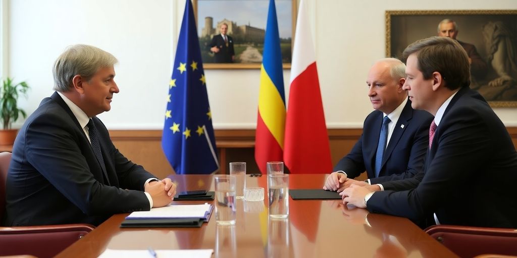 UK and French leaders discussing Ukraine ceasefire in a meeting.
