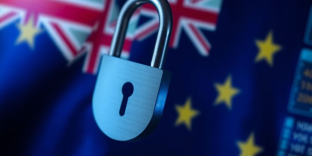Secure lock on digital interface with Australian flag background.