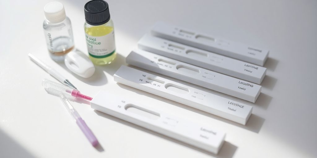 Blood sugar testing supplies on a clean surface.