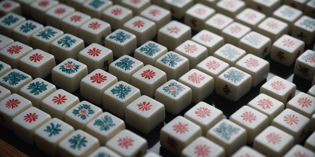 Different standard Mahjong tiles displayed in a grid pattern.